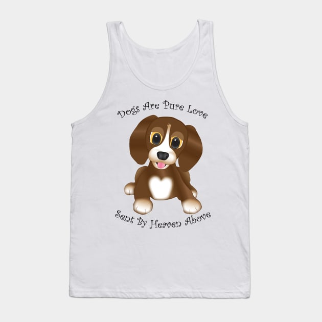 Dogs Are Pure Love Brown Tank Top by KEWDesign